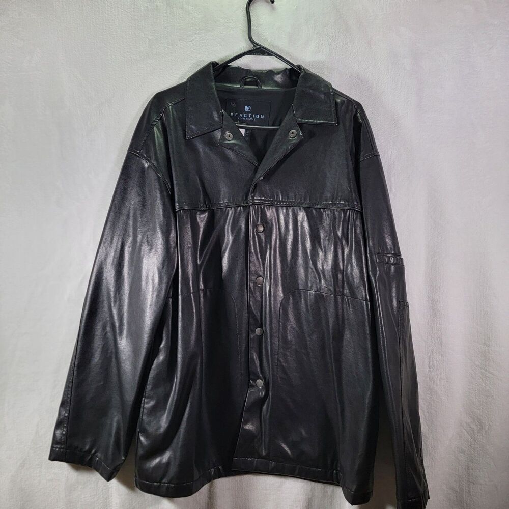 Kenneth Cole Reaction Faux/Vegan Leather Jacket Women’s Medium